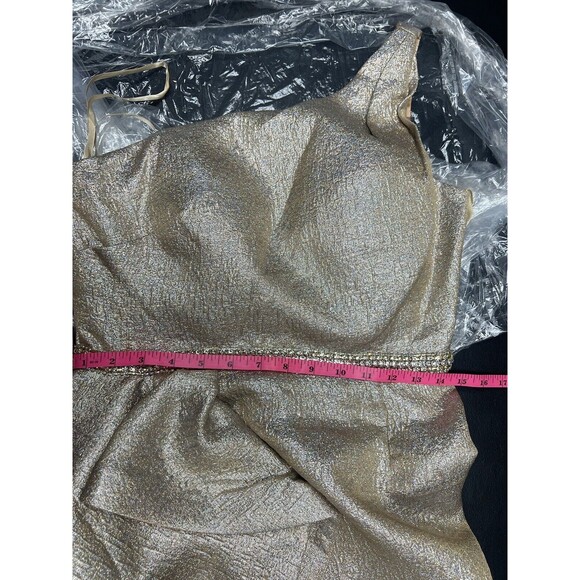 Mac Duggal One Shoulder Metallic Ruffled Evening Gown Dress Size 6 $598 - Picture 16 of 16